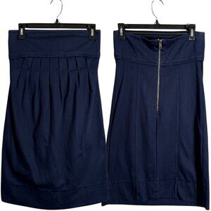 Stella McCartney Strapless Pleated Mini Dress Women's 40 US 6 Navy Minimalist